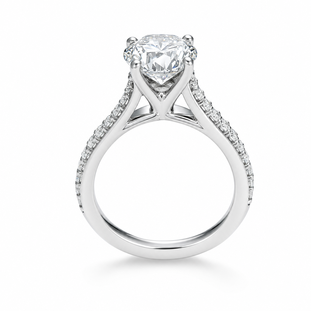 cathedral pavé ring editorial product image