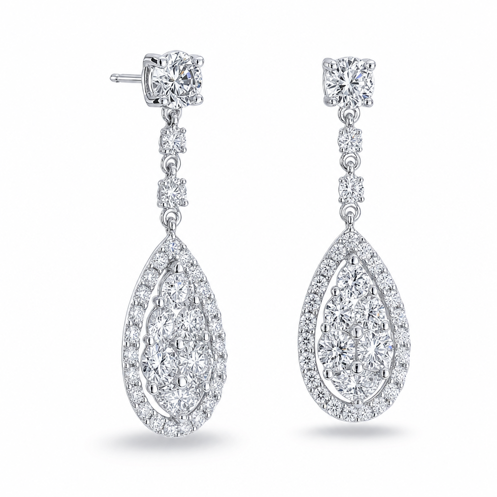 diamond cluster drops editorial product image