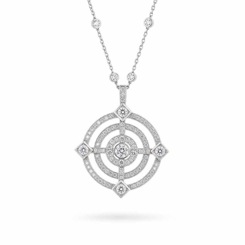 diamond geometric pendant editorial product image