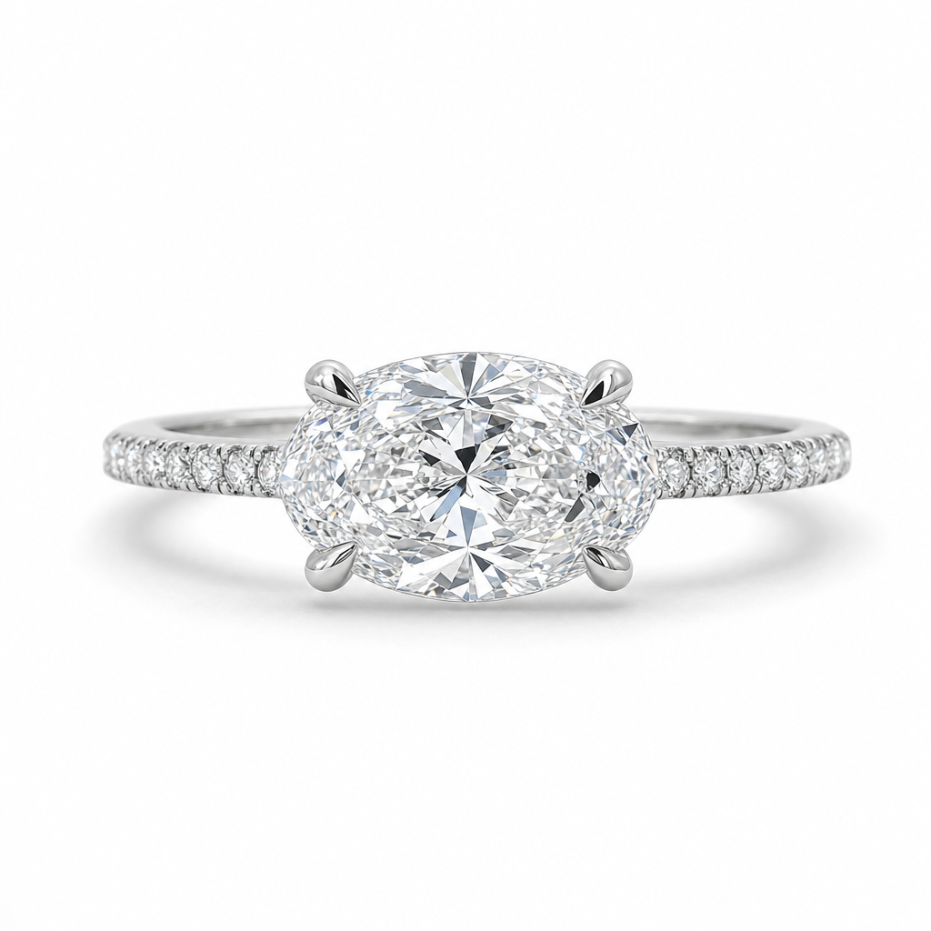 east-west oval ring editorial product image