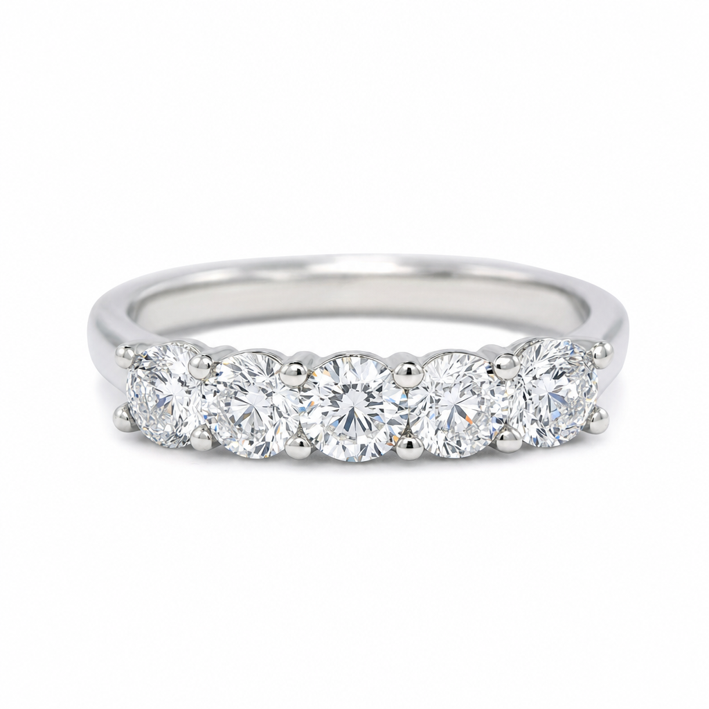five-stone diamond band editorial product image