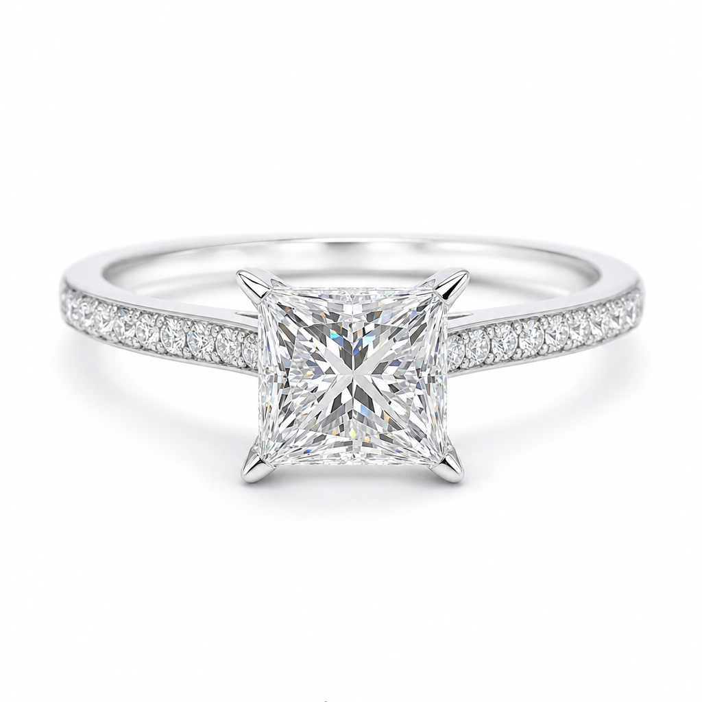 princess cut solitaire editorial product image